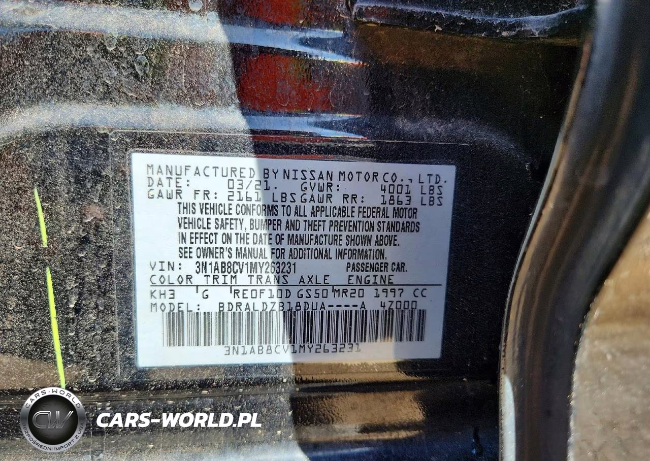 2021 Nissan Sentra Sv VIN:3N1AB8CV1MY263231 - 13