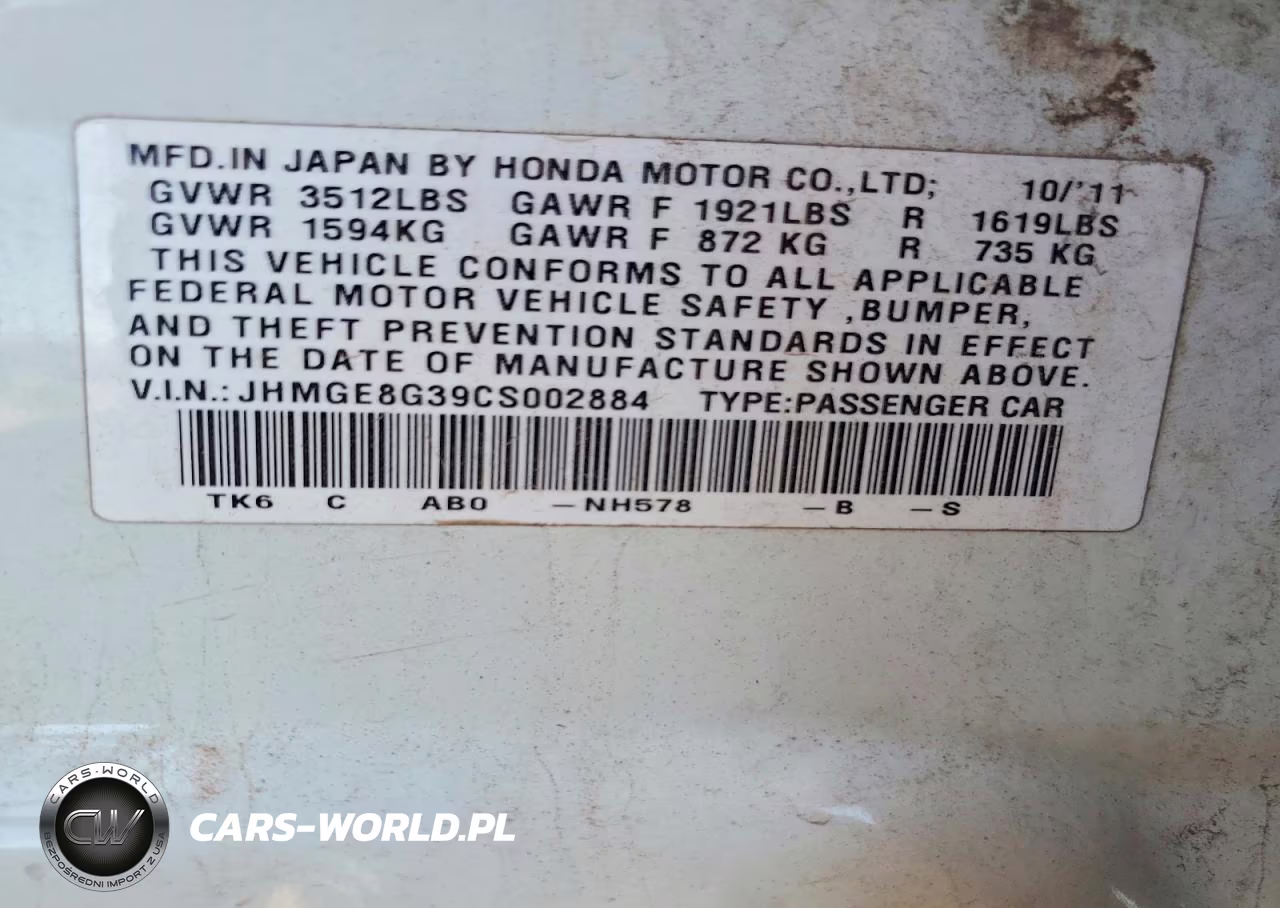 2012 Honda Fit VIN:JHMGE8G39CS002884 - 12