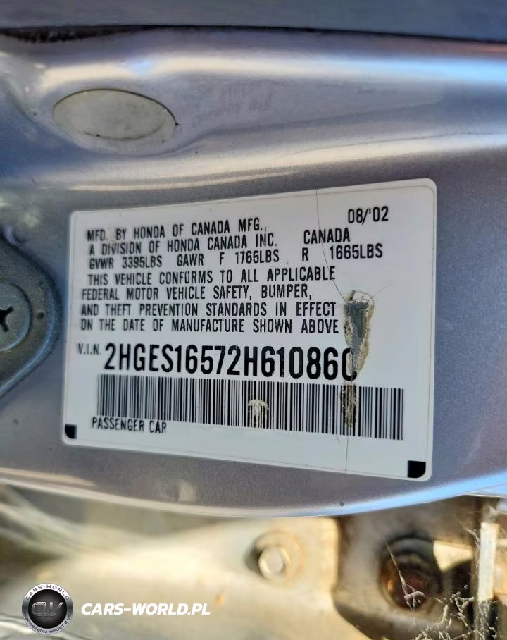 2002 Honda Civic Lx VIN:2HGES16572H610860 - 13