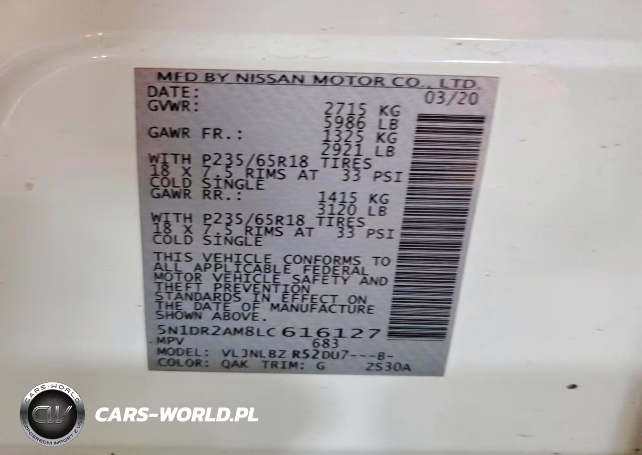 2020 Nissan Pathfinder S VIN:5N1DR2AM8LC616127 - 13