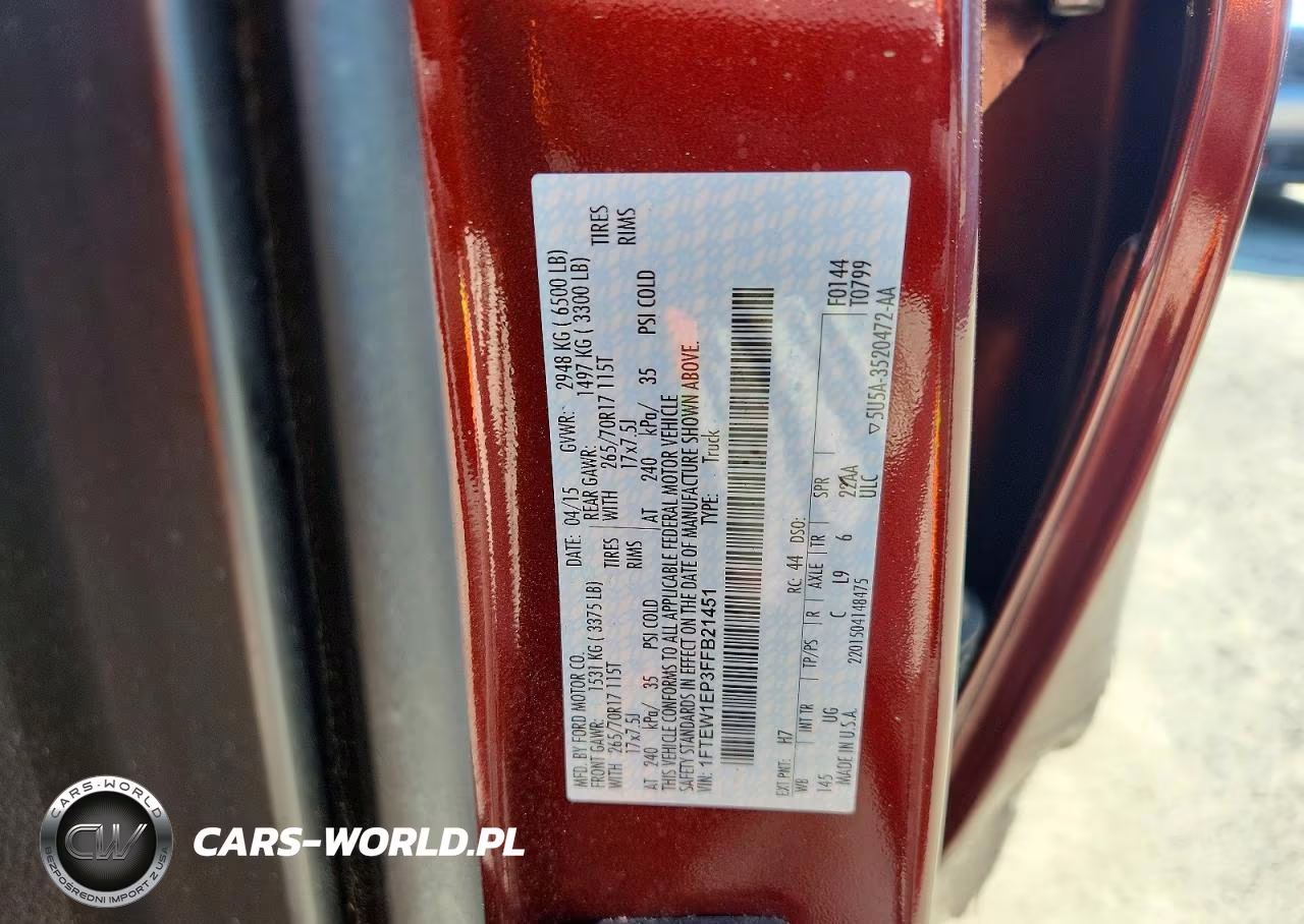2015 Ford F150 Supercrew VIN:1FTEW1EP3FFB21451 - 13