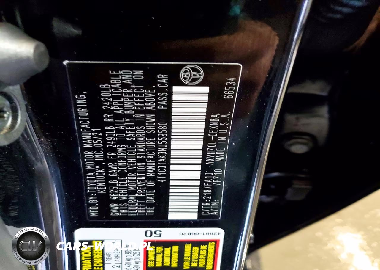 2021 Toyota Camry Le Hybrid VIN:4T1C31AK3MU559580 - 13