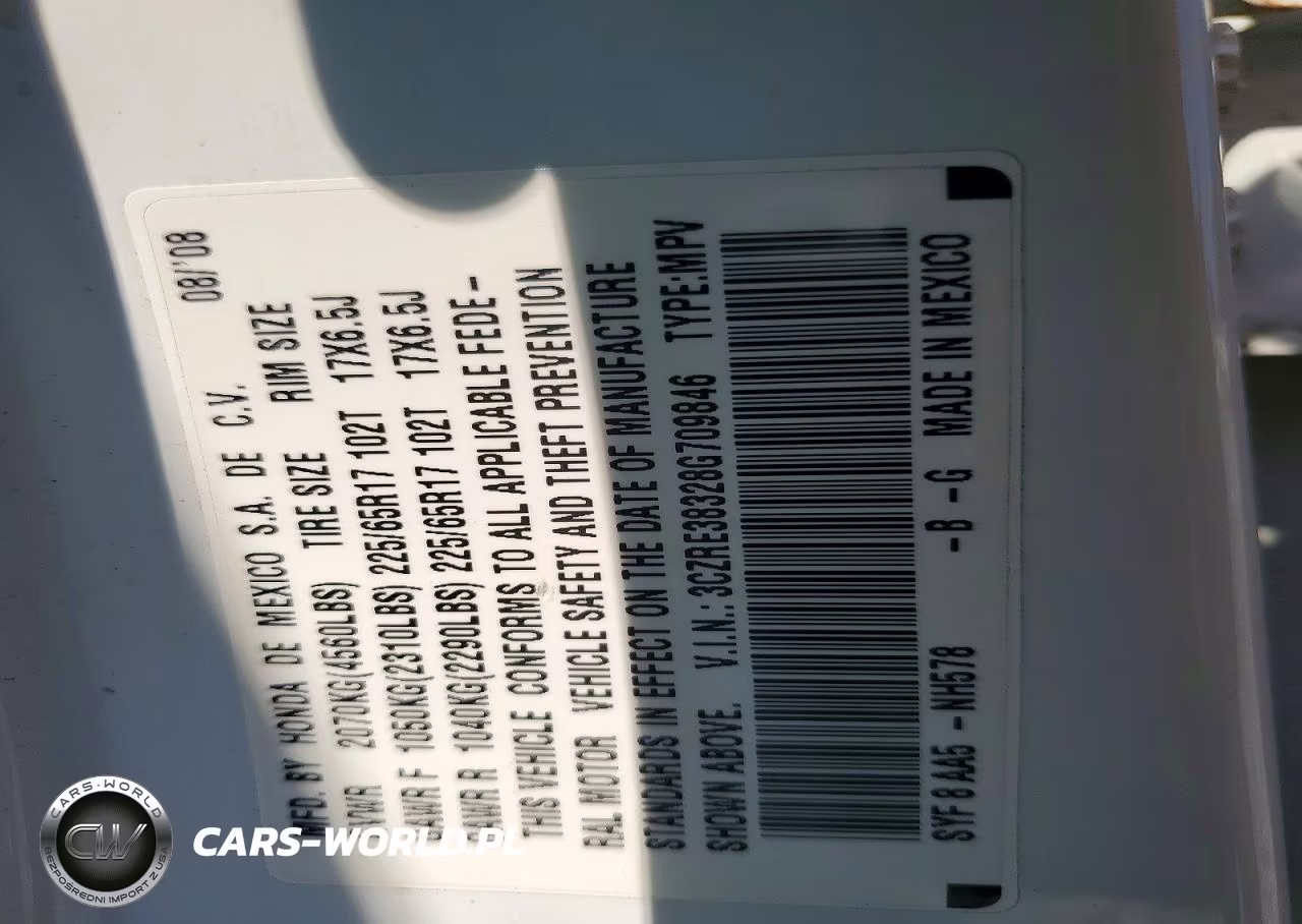 2008 Honda Cr-V Lx VIN:3CZRE38328G709846 - 13