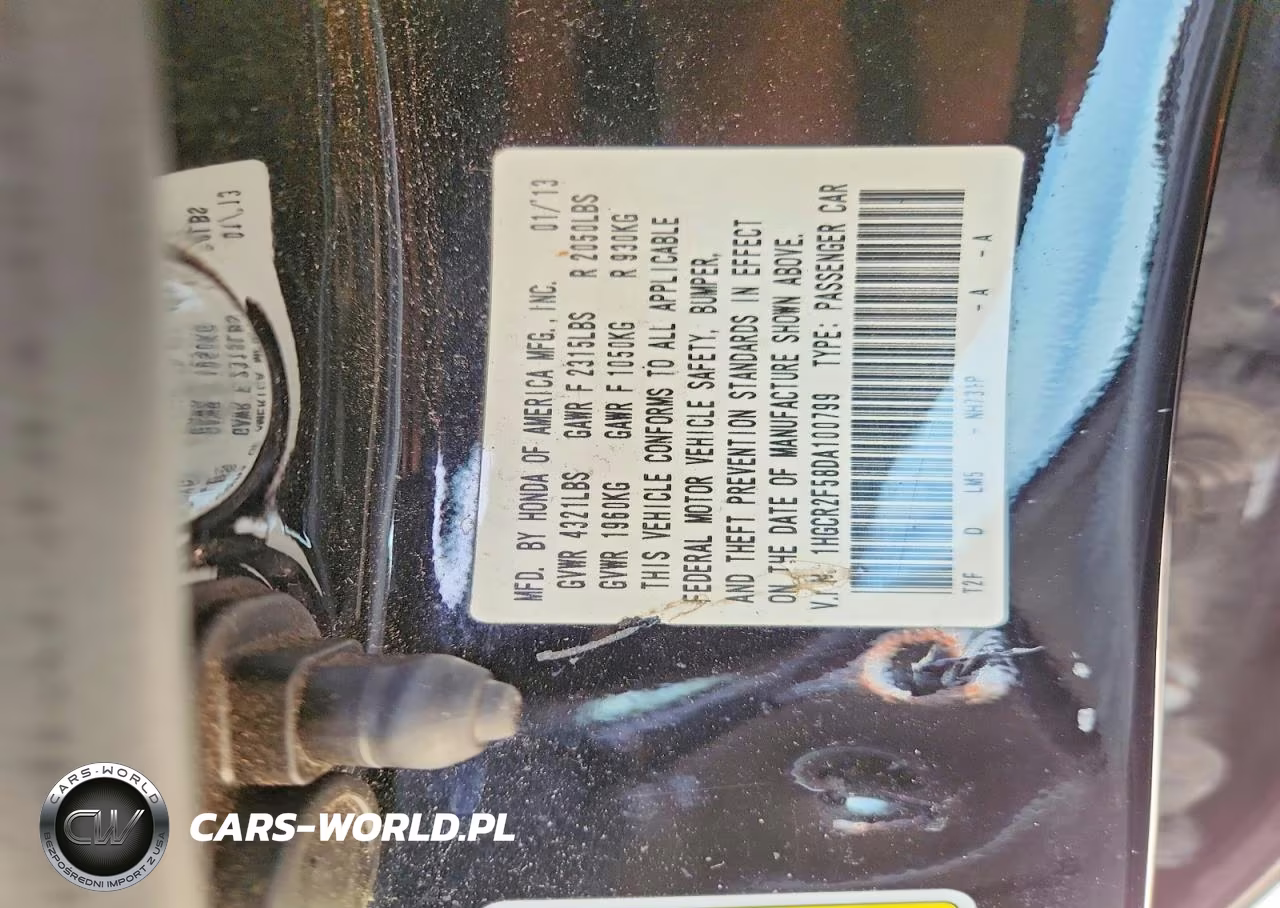2013 Honda Accord Sport VIN:1HGCR2F58DA100799 - 13