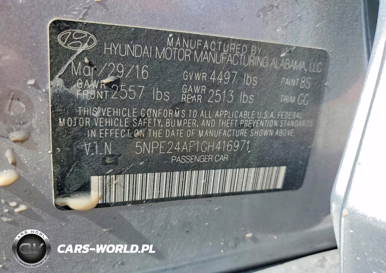 2016 Hyundai Sonata Se VIN:5NPE24AF1GH416971 - 12