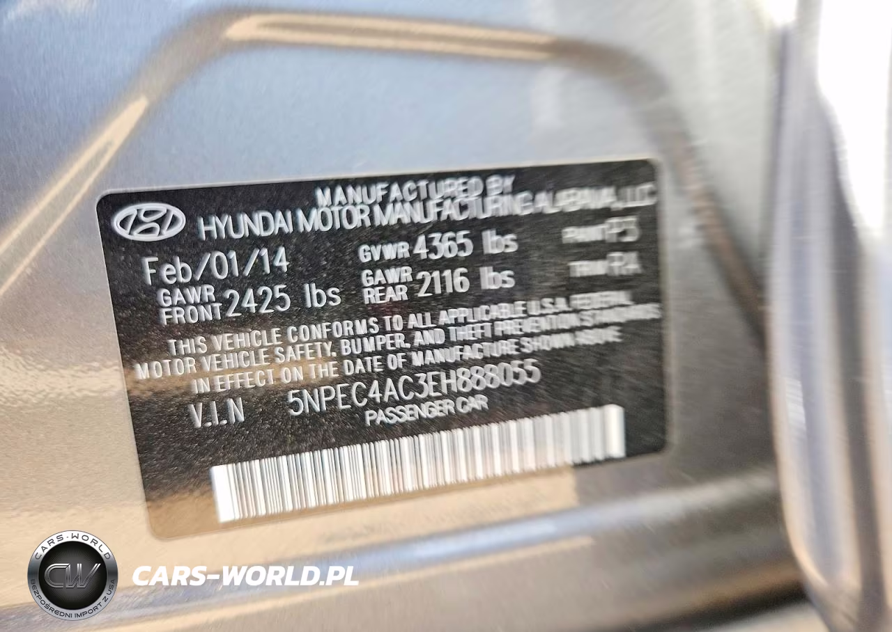 2014 Hyundai Sonata Limited VIN:5NPEC4AC3EH888055 - 12