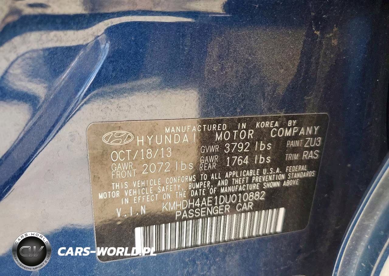 2013 Hyundai Elantra Gls VIN:KMHDH4AE1DU010882 - 12