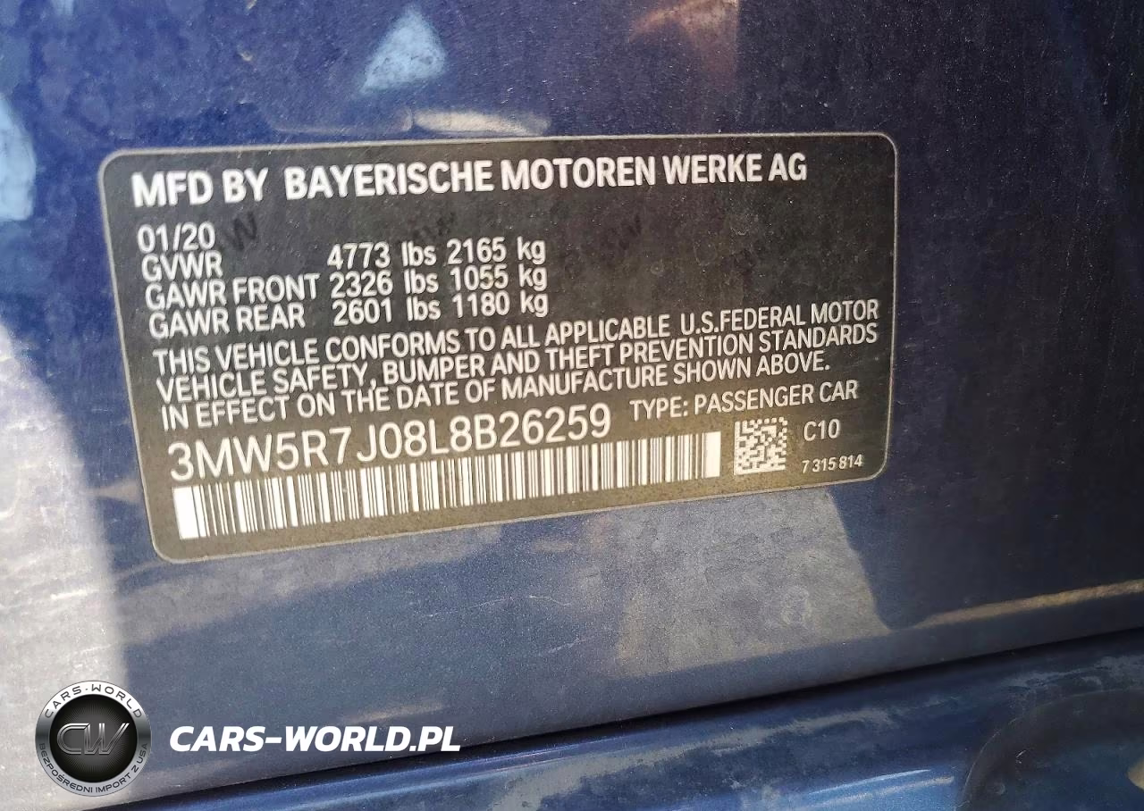 2020 BMW 330Xi VIN:3MW5R7J08L8B26259 - 12