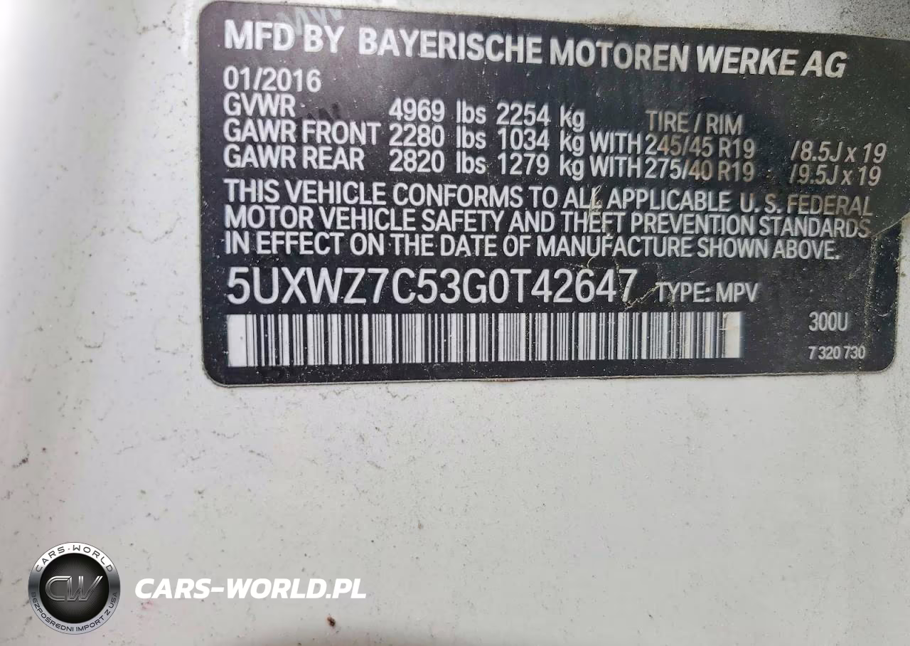 2016 BMW X3 Sdrive28I VIN:5UXWZ7C53G0T42647 - 12