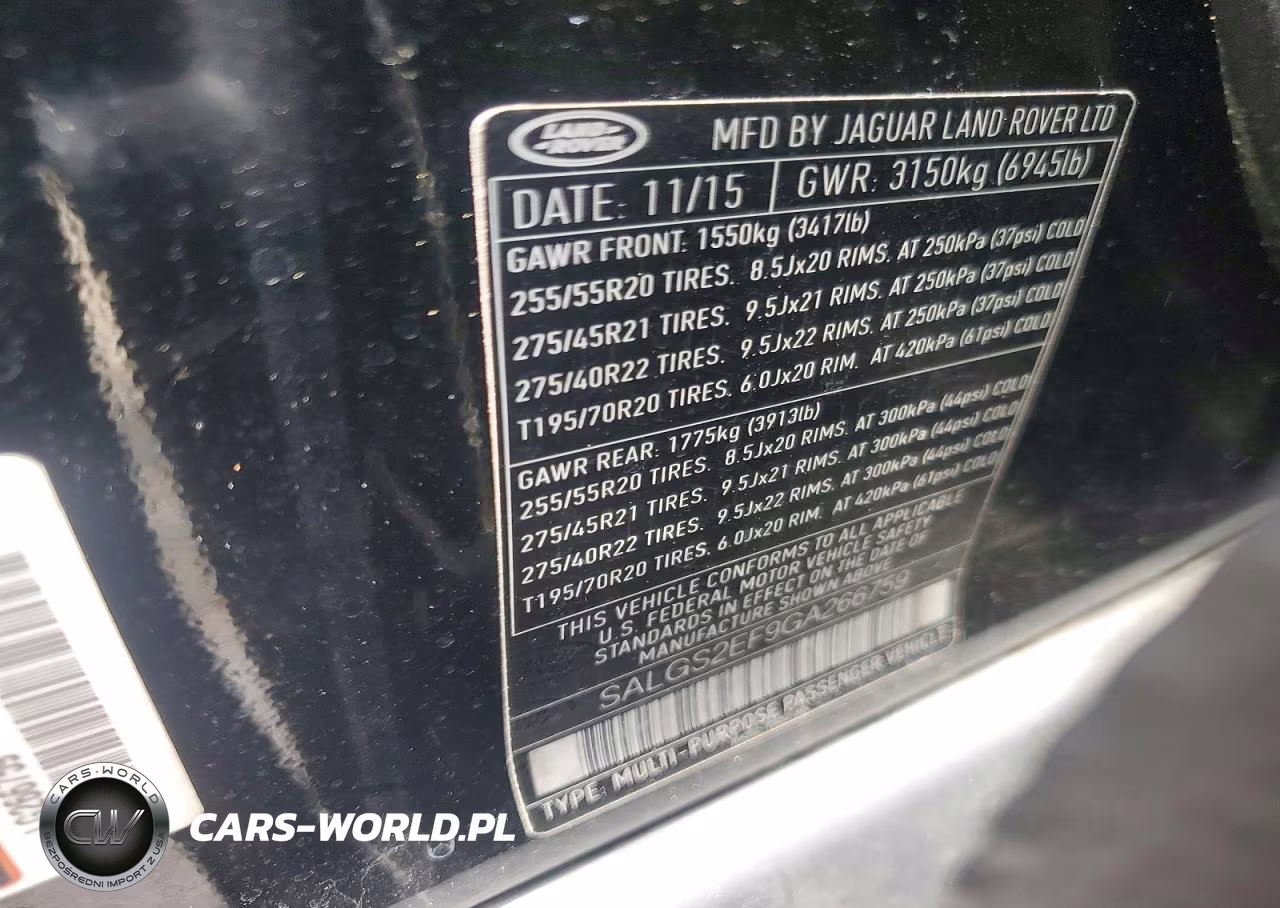 2016 Land Rover Range Rover Supercharged VIN:SALGS2EF9GA266759 - 12