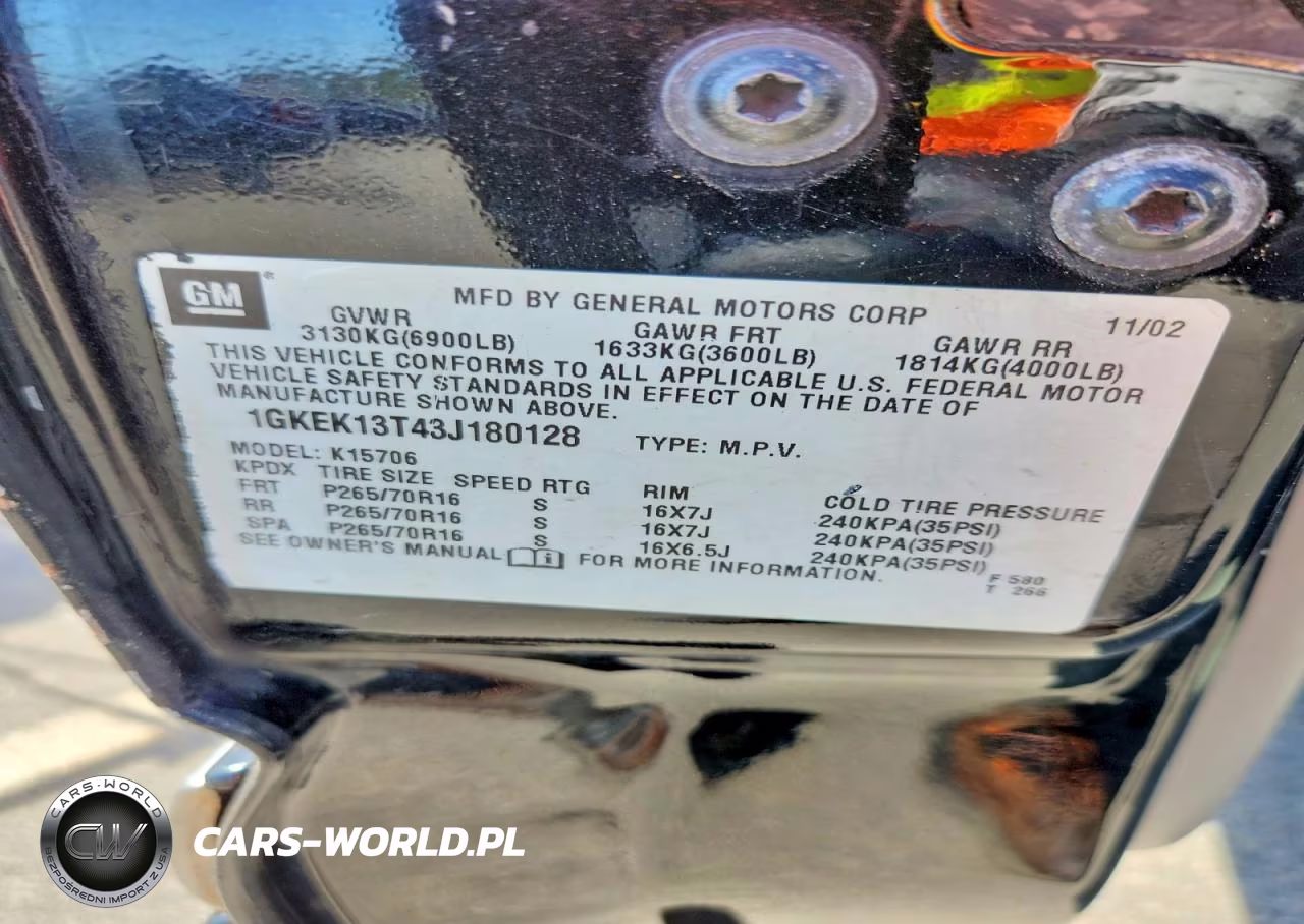 2003 GMC Yukon VIN:1GKEK13T43J180128 - 13