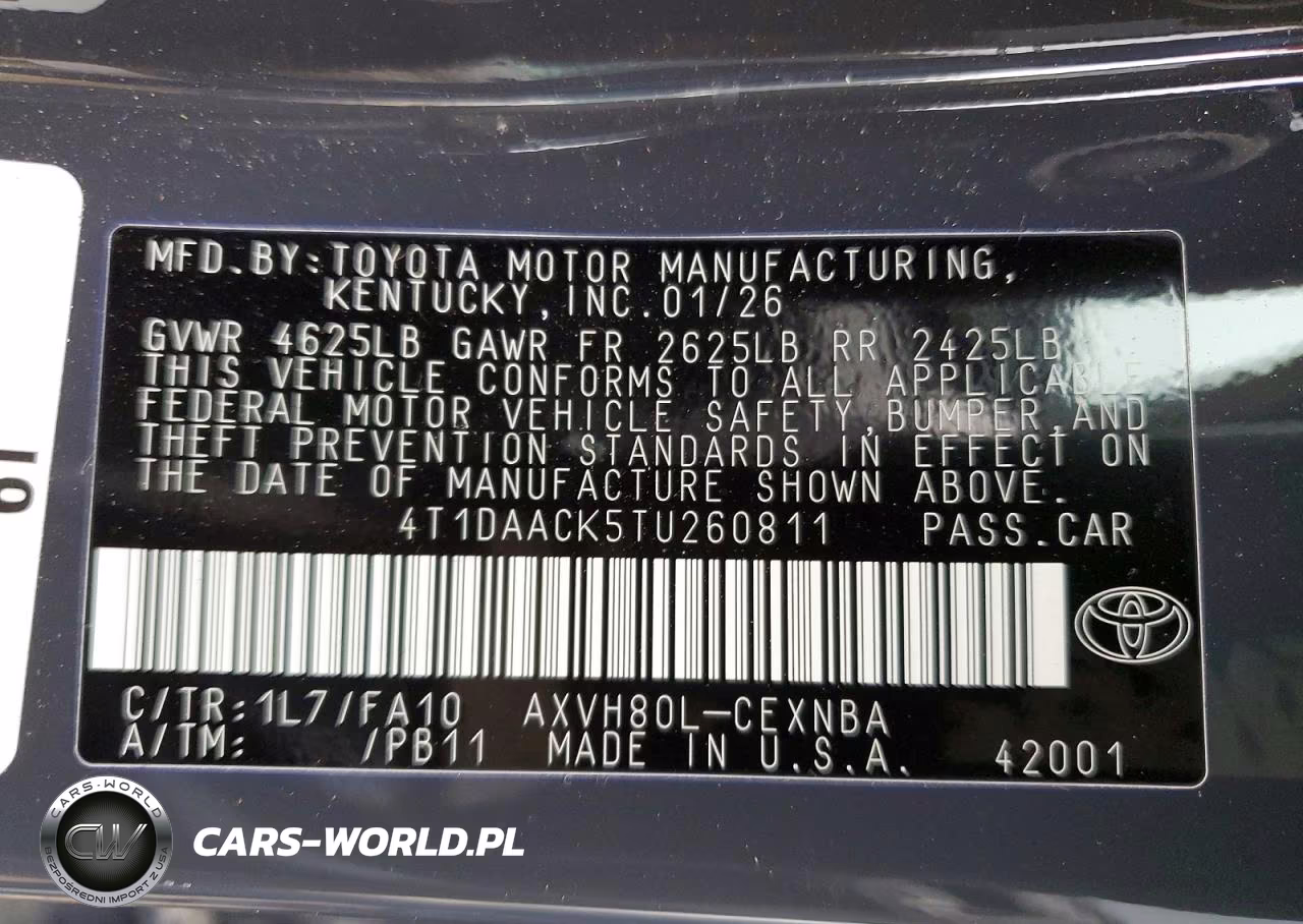 2026 Toyota Camry Le VIN:4T1DAACK5TU260811 - 12