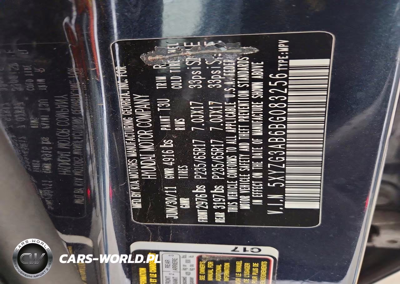 2011 Hyundai Santa Fe Gls VIN:5XYZG3AB6BG083256 - 13