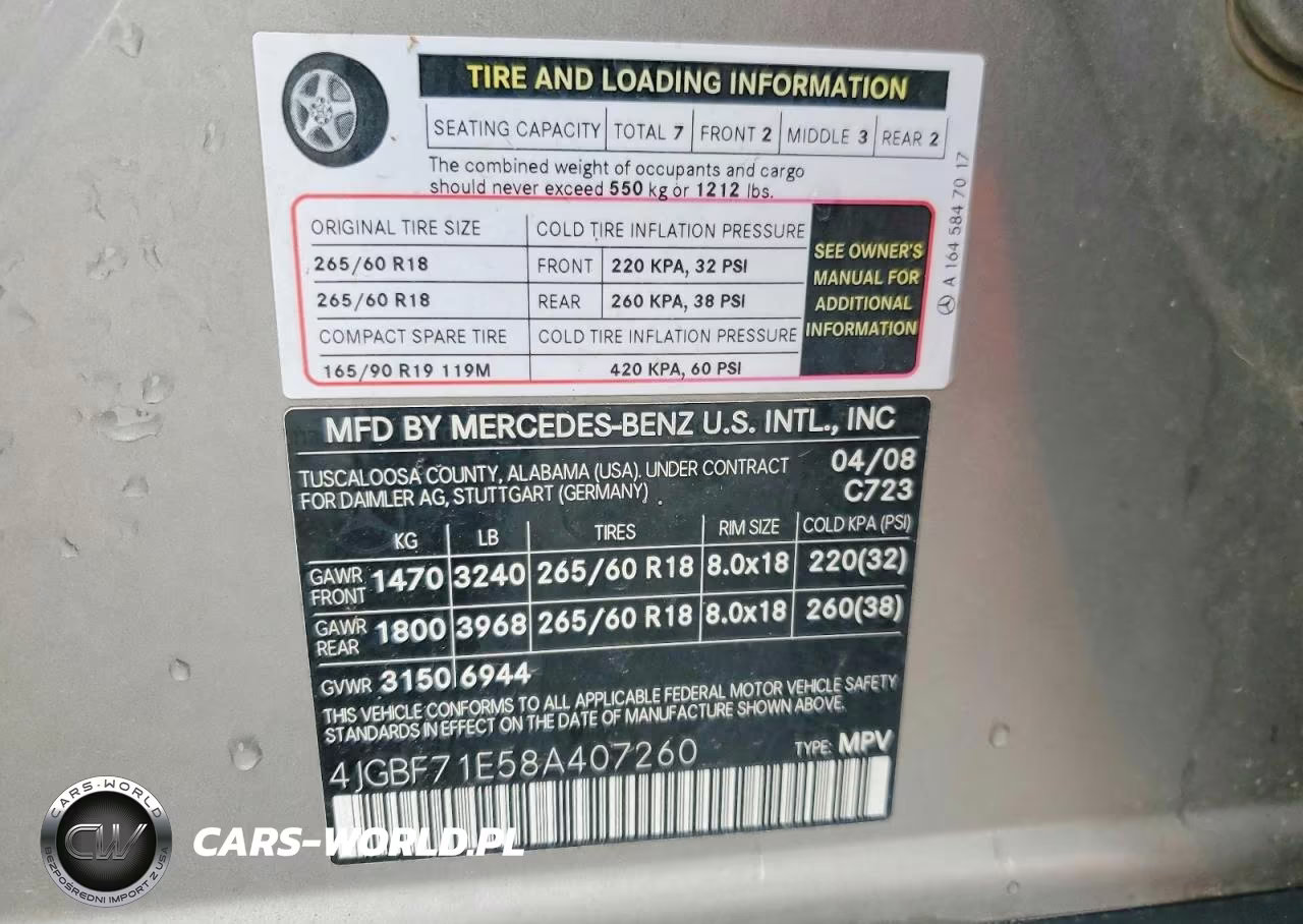 2008 Mercedes-Benz Gl 450 4Matic VIN:4JGBF71E58A407260 - 13