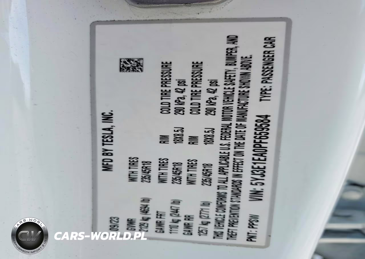 2023 Tesla Model 3 VIN:5YJ3E1EA0PF659584 - 12