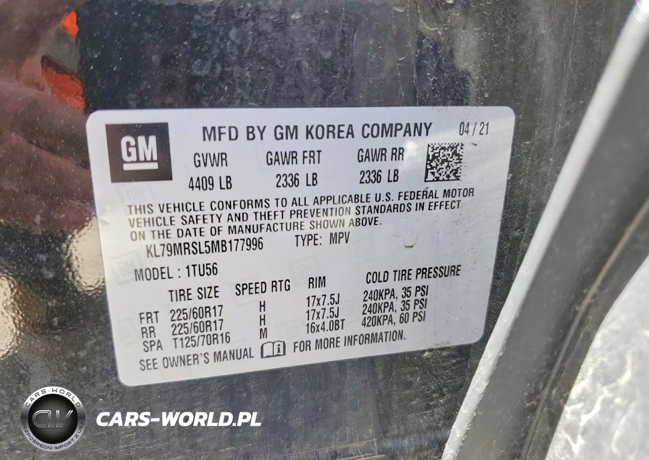 2021 Chevrolet Trailblazer Lt VIN:KL79MRSL5MB177996 - 13
