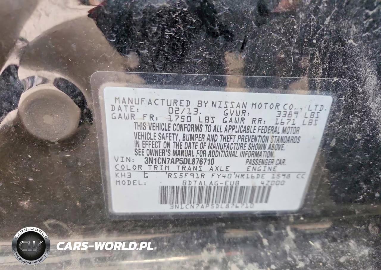 2013 Nissan Versa 1.6 S VIN:3N1CN7AP5DL876710 - 12
