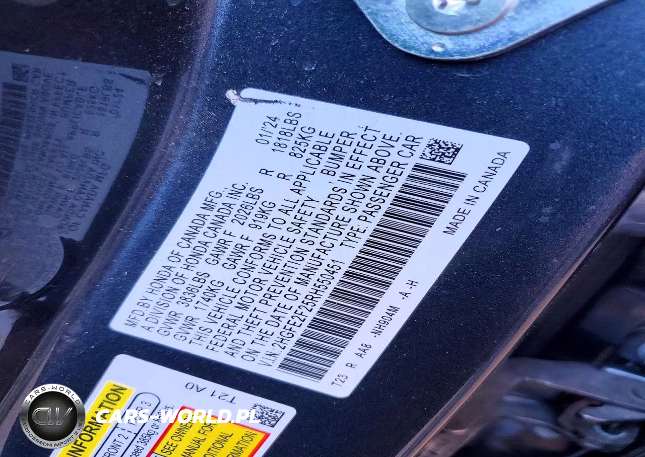 2024 Honda Civic Lx VIN:2HGFE2F25RH550451 - 13