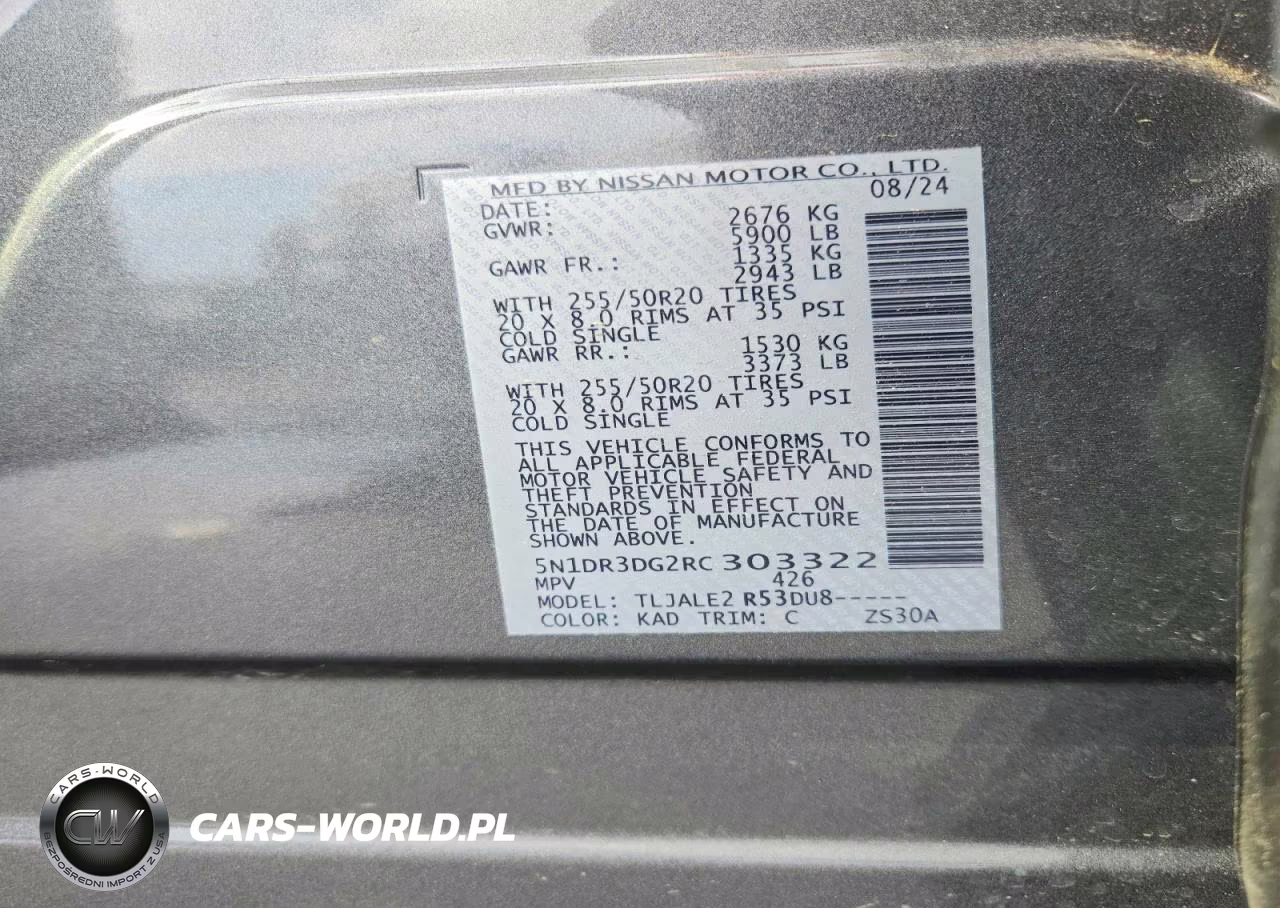 2024 Nissan Pathfinder Platinum VIN:5N1DR3DG2RC303322 - 13