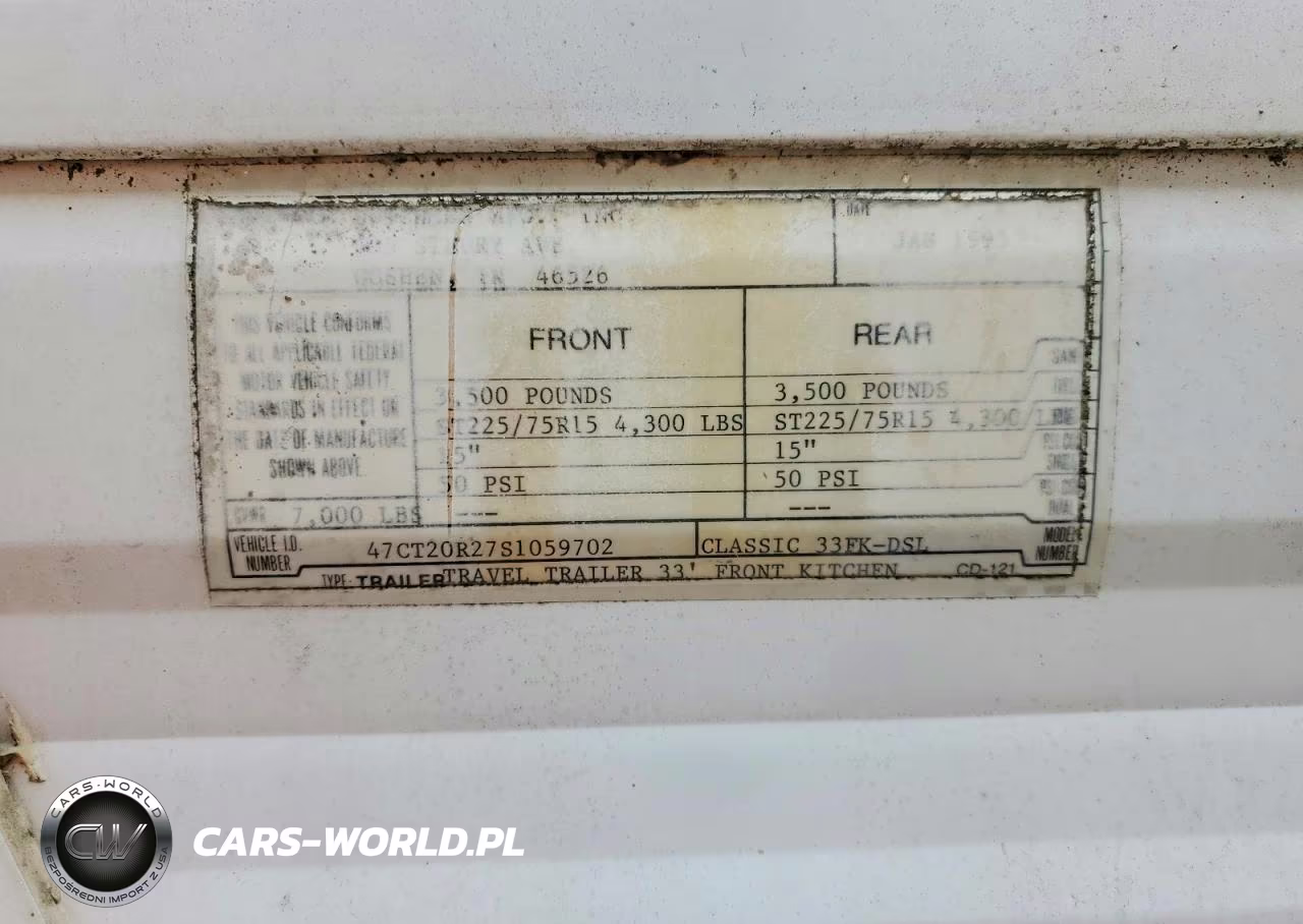 1995 Dutchmen Camper VIN:47CT20R27S1059702 - 10