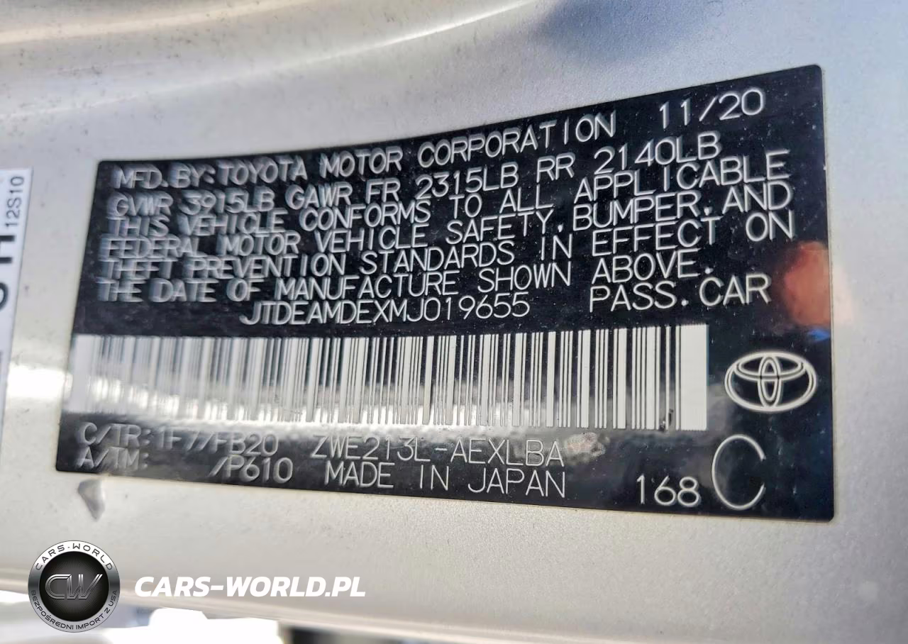 2021 Toyota Corolla Le VIN:JTDEAMDEXMJ019655 - 13