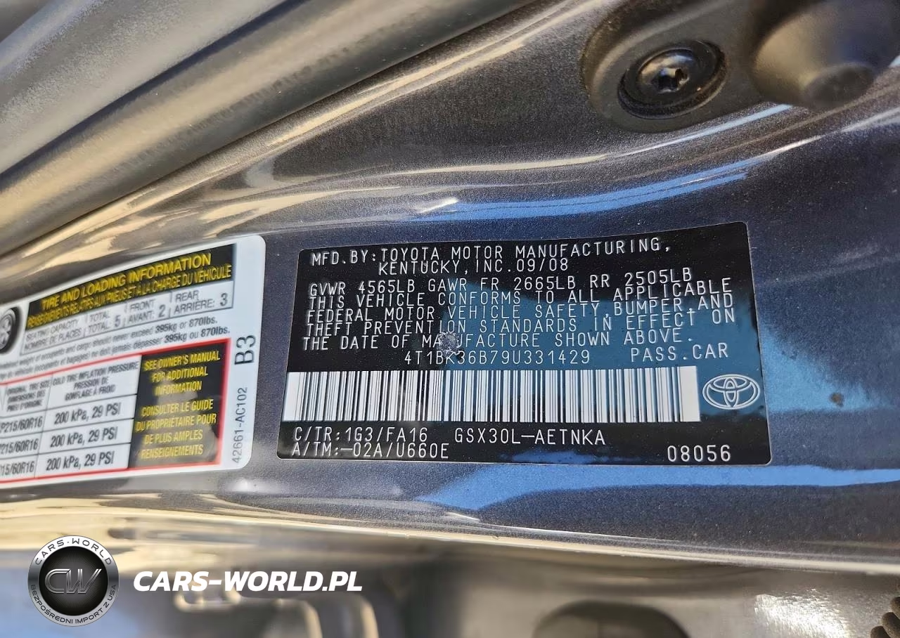 2009 Toyota Avalon Xl VIN:4T1BK36B79U331429 - 12