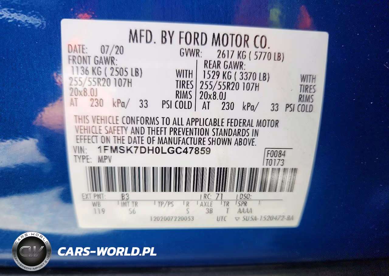 2020 Ford Explorer Xlt VIN:1FMSK7DH0LGC47859 - 13