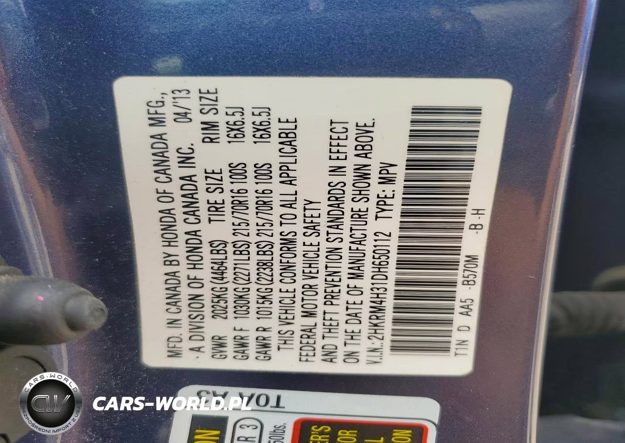 2013 Honda Cr-V Lx VIN:2HKRM4H31DH650112 - 12
