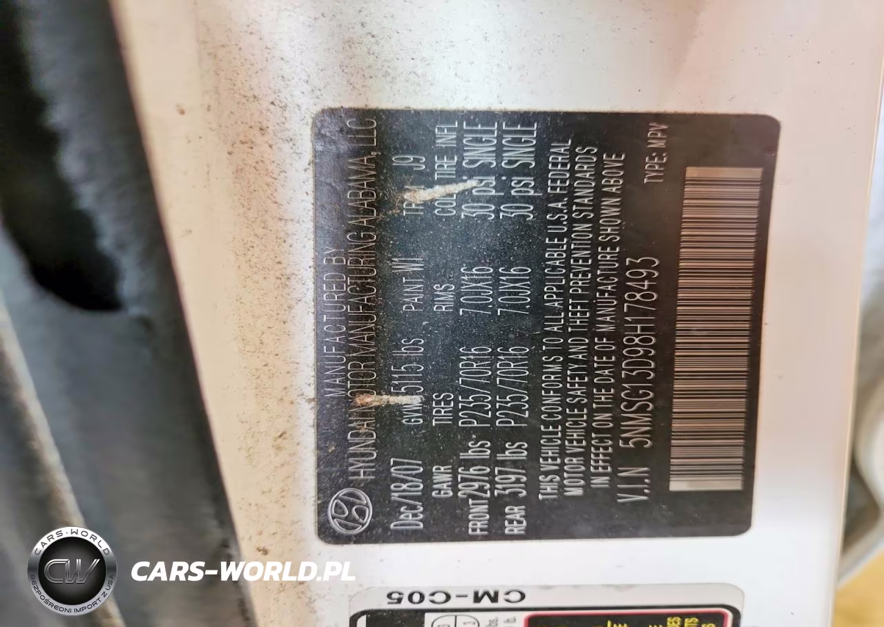 2008 Hyundai Santa Fe Gls VIN:5NMSG13D98H178493 - 13