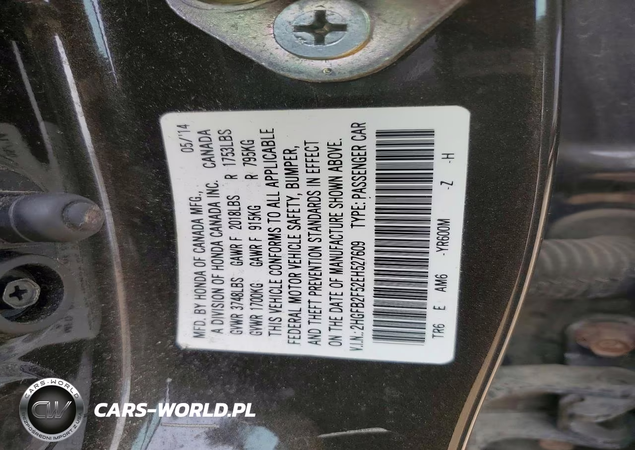 2014 Honda Civic Lx VIN:2HGFB2F52EH527609 - 12
