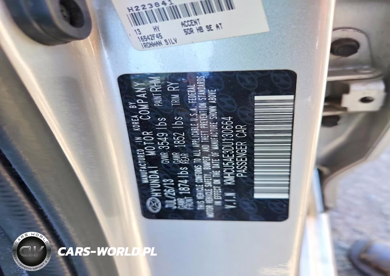2013 Hyundai Accent Se VIN:KMHCU5AE3DU130664 - 12