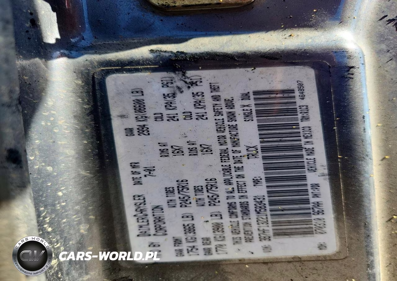 2001 Dodge Ram 1500 VIN:3B7HF13Z21M583431 - 12
