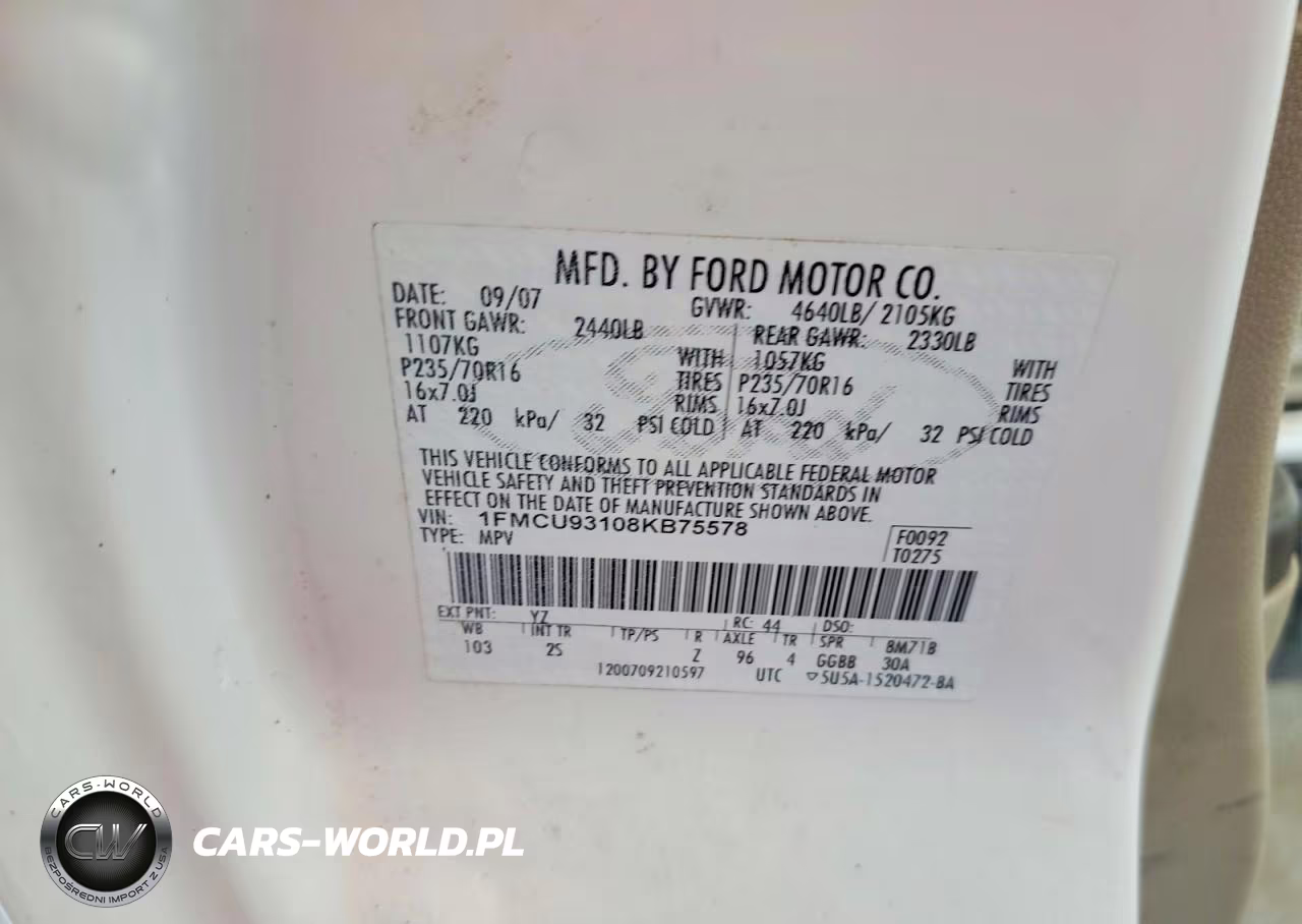 2008 Ford Escape Xlt VIN:1FMCU93108KB75578 - 14