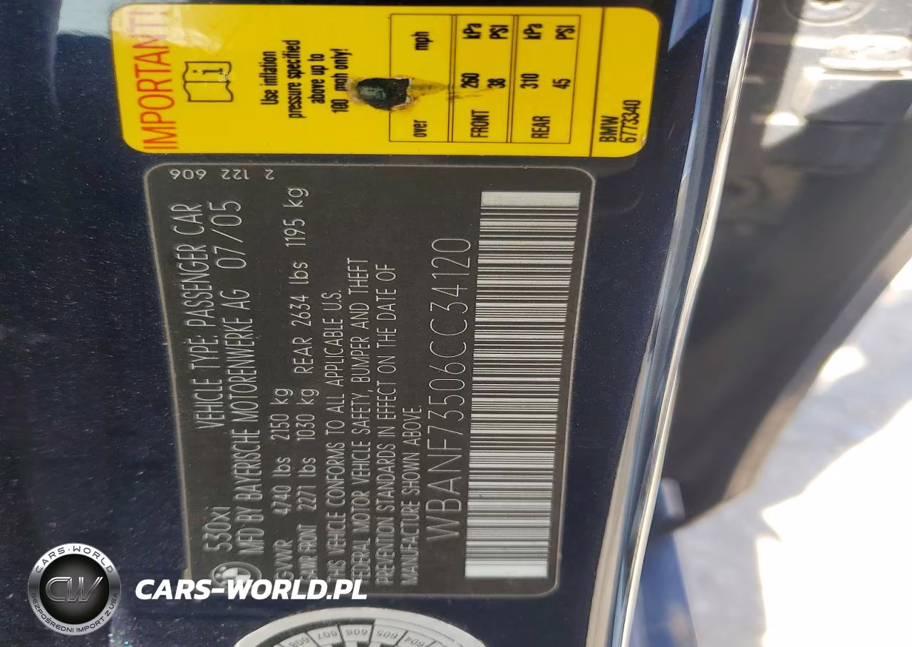 2006 BMW 530 Xi VIN:WBANF73506CC34120 - 12