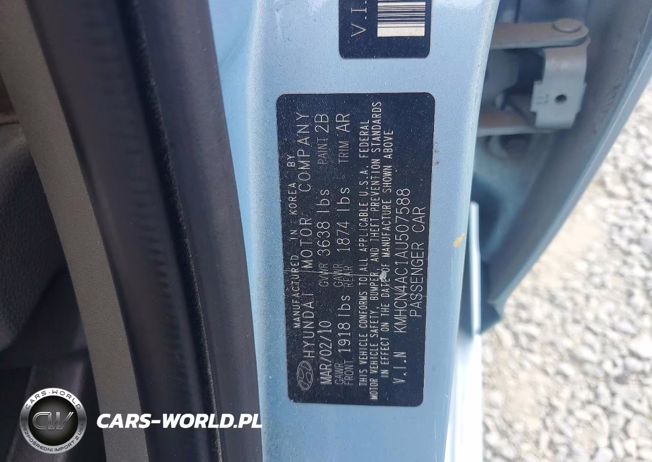 2010 Hyundai Accent Gls VIN:KMHCN4AC1AU507588 - 12