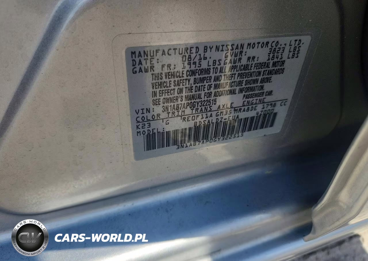 2016 Nissan Sentra Sv VIN:3N1AB7AP0GY322515 - 12