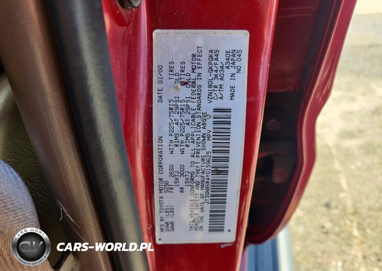 2000 Toyota 4Runner Sr5 VIN:JT3GN86R4Y0159625 - 13