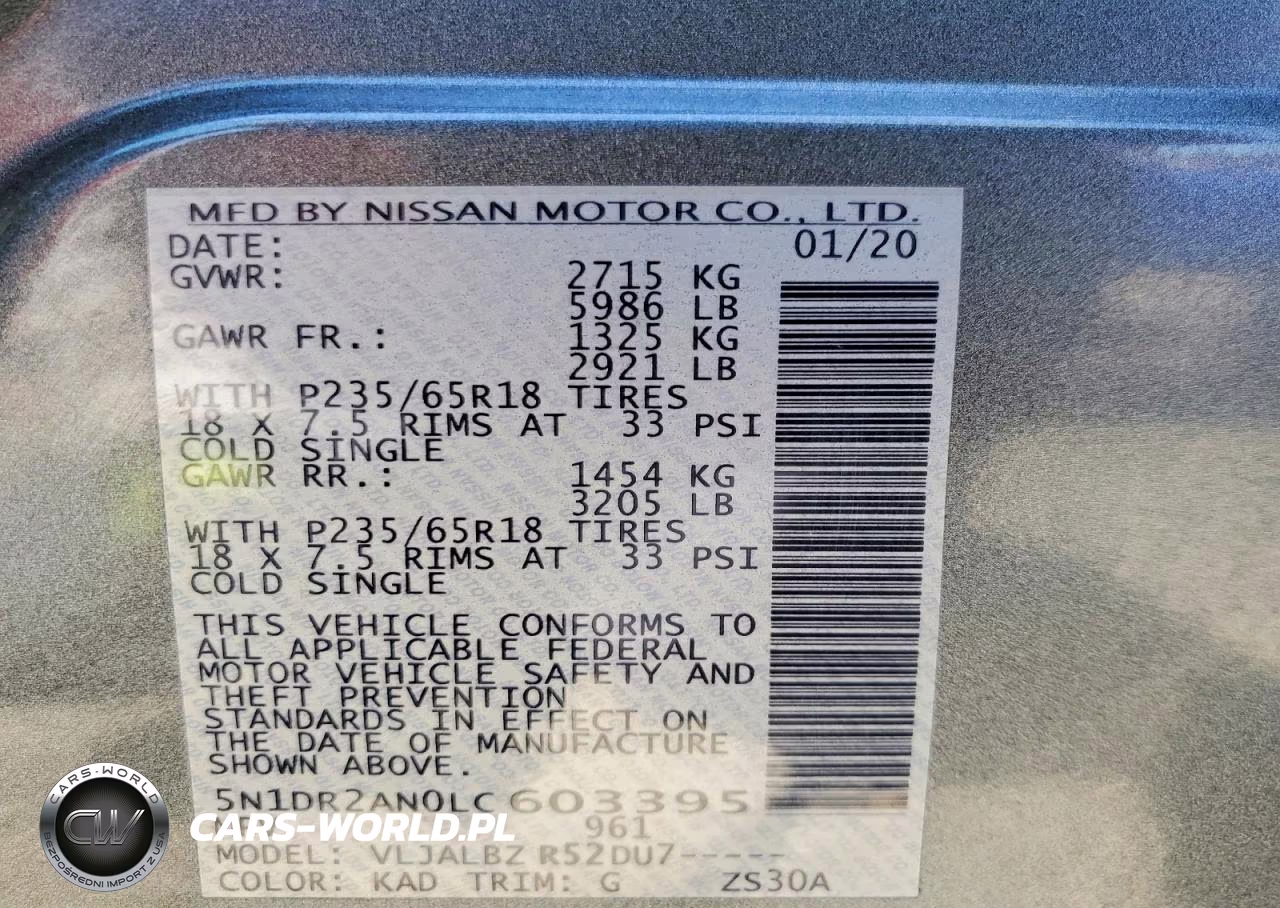 2020 Nissan Pathfinder S VIN:5N1DR2AN0LC603395 - 13