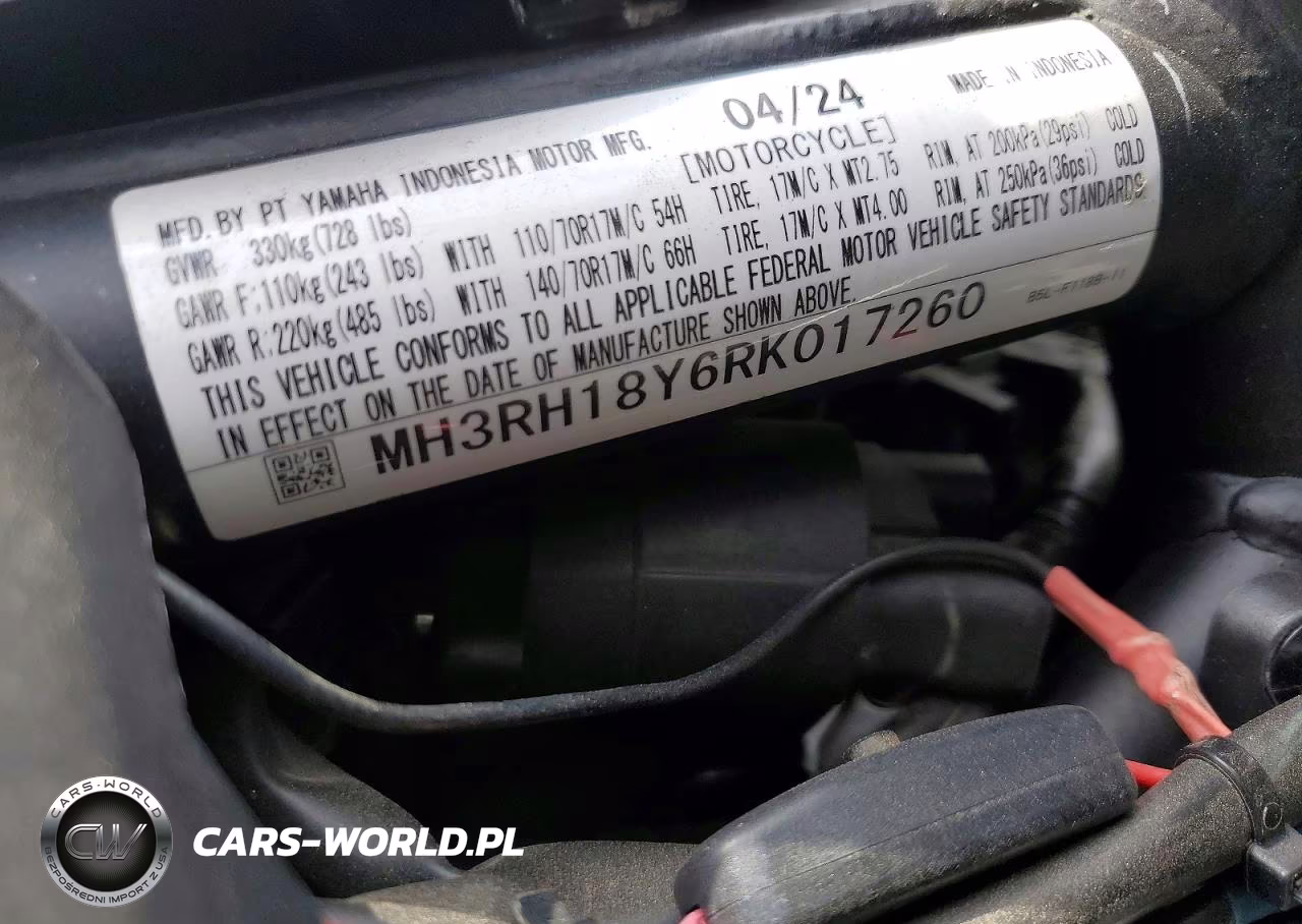 2024 Yamaha Yzfr3 A VIN:MH3RH18Y6RK017260 - 9
