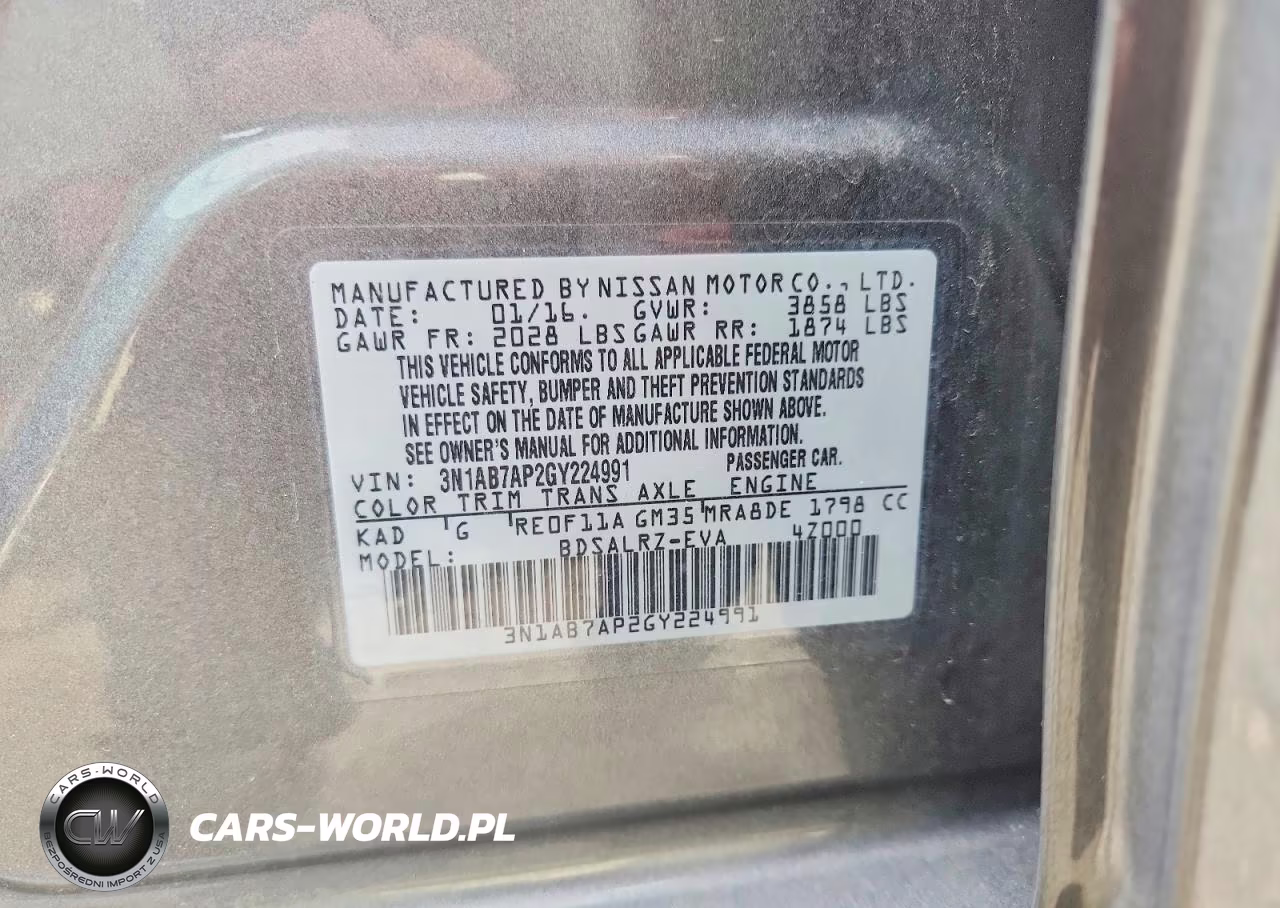 2016 Nissan Sentra Sr VIN:3N1AB7AP2GY224991 - 13