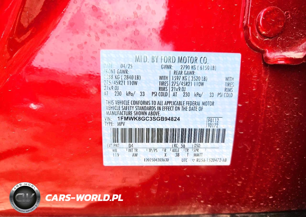 2025 Ford Explorer St VIN:1FMWK8GC3SGB94824 - 14