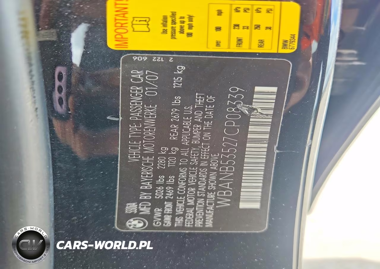 2007 BMW 550 I VIN:WBANB53527CP08339 - 12