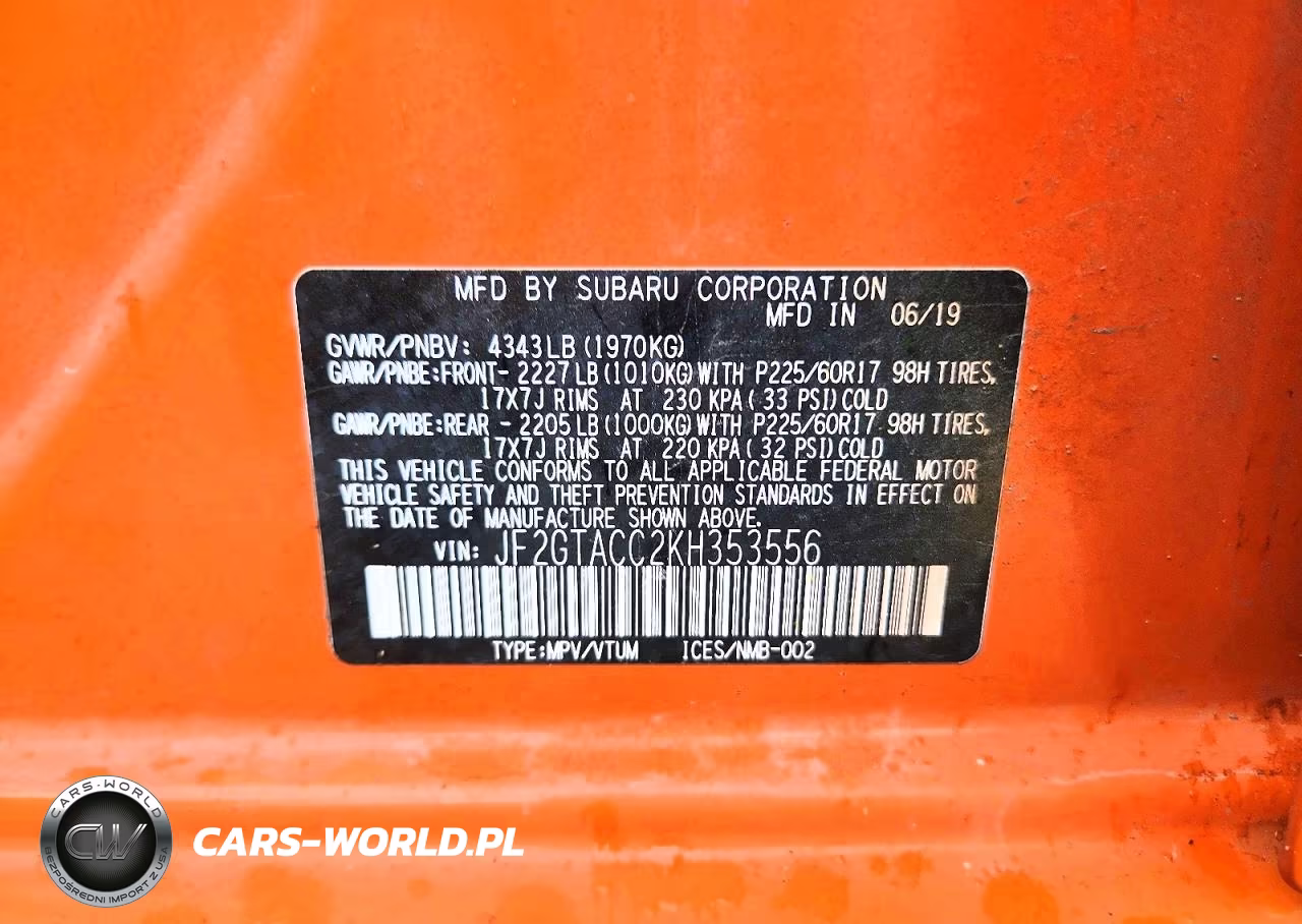 2019 Subaru Crosstrek Premium VIN:JF2GTACC2KH353556 - 14