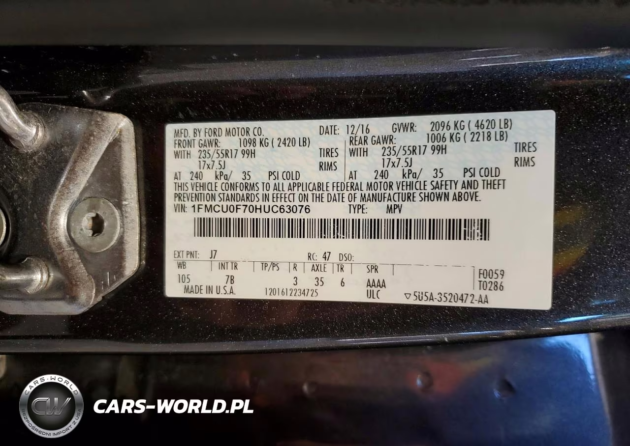 2017 Ford Escape S VIN:1FMCU0F70HUC63076 - 14