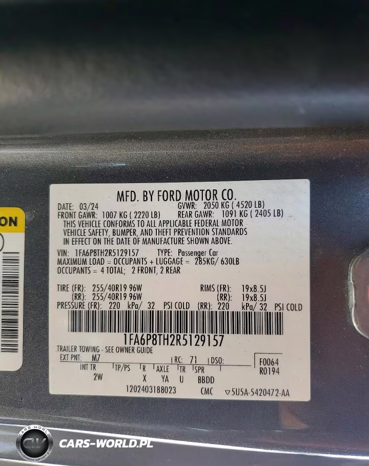 2024 Ford Mustang VIN:1FA6P8TH2R5129157 - 12