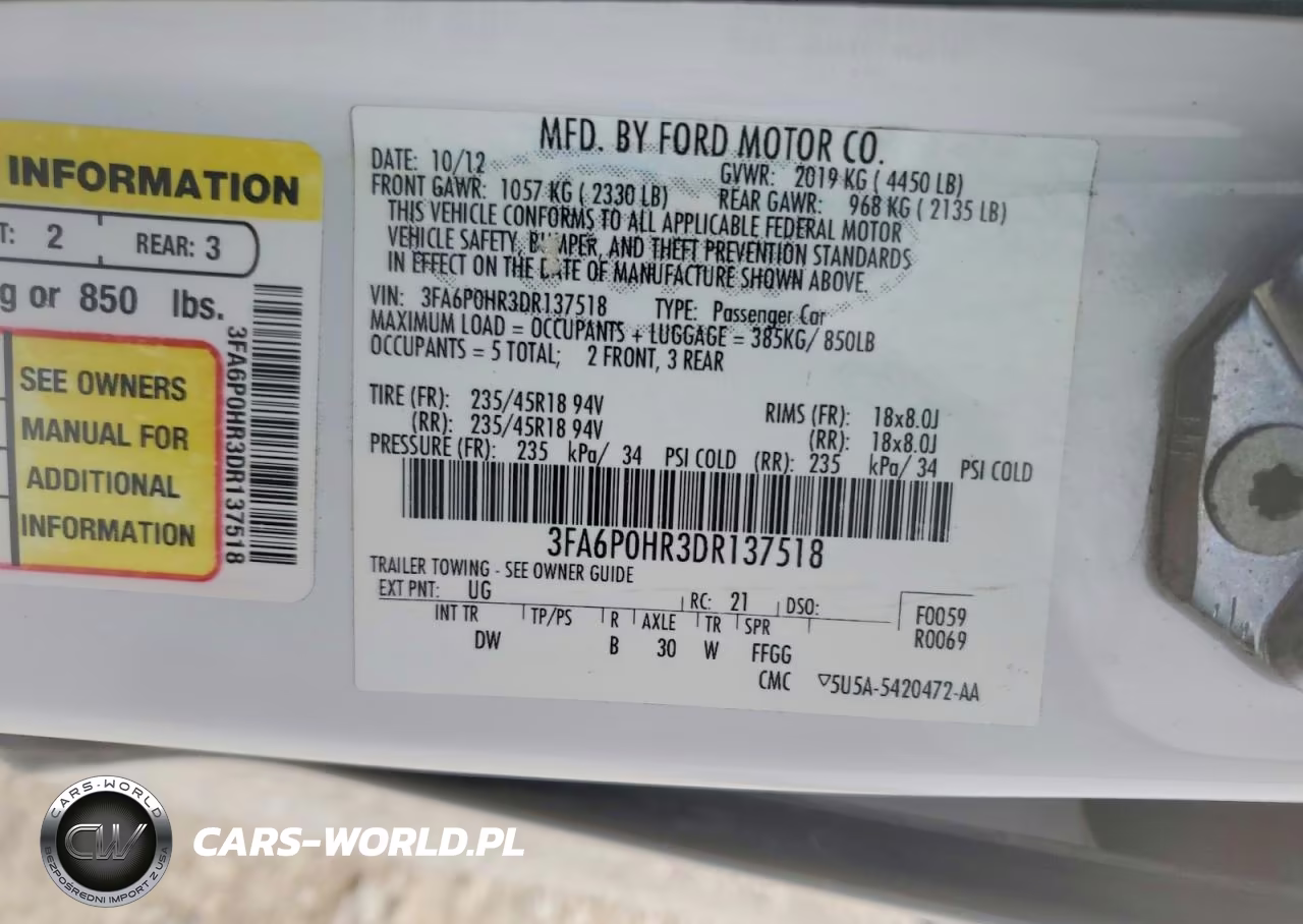 2013 Ford Fusion Se VIN:3FA6P0HR3DR137518 - 12