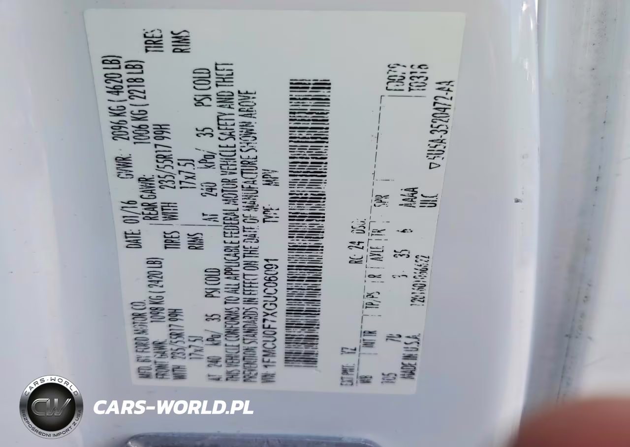 2016 Ford Escape S VIN:1FMCU0F7XGUC06091 - 13