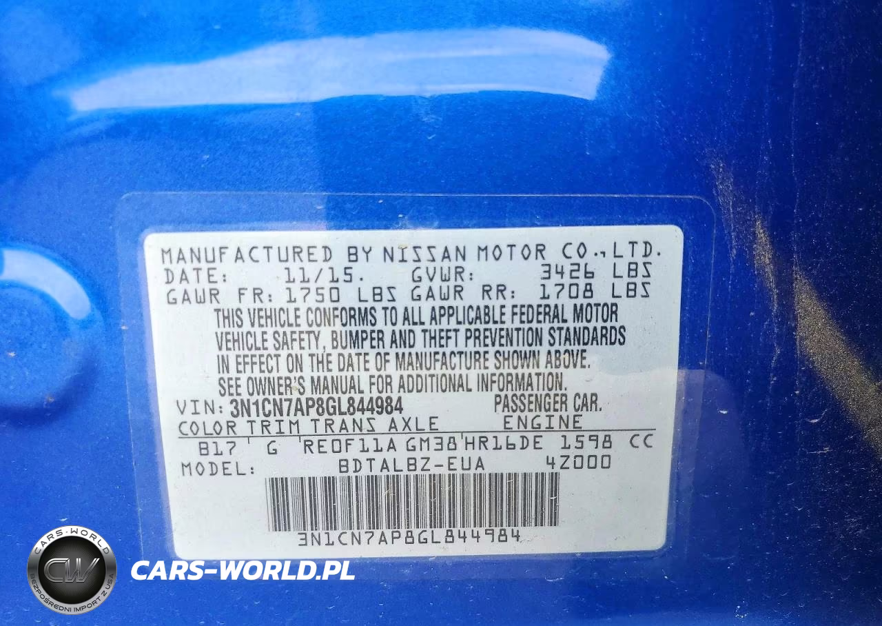 2016 Nissan Versa S VIN:3N1CN7AP8GL844984 - 13