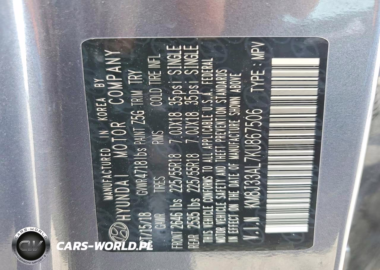 2019 Hyundai Tucson Limited VIN:KM8J33AL7KU867506 - 13