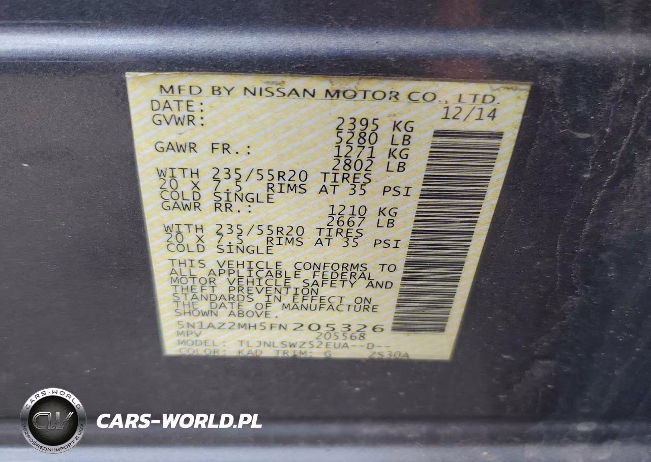 2015 Nissan Murano Platinum VIN:5N1AZ2MH5FN205326 - 13